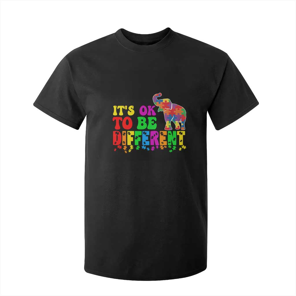 Autism Speaks T Shirt For Kid It's Okay To Be Different Elephant TS01 Black Printyourwear