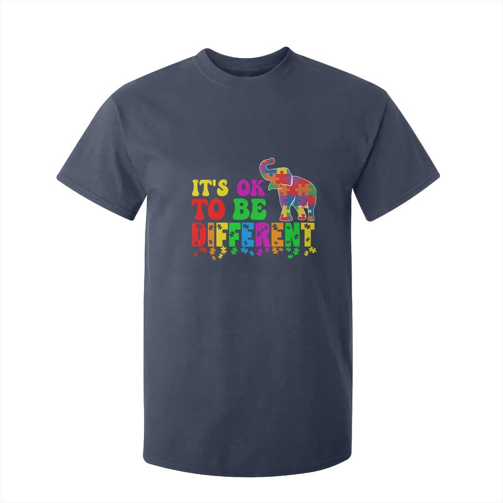 Autism Speaks T Shirt For Kid It's Okay To Be Different Elephant TS01 Navy Printyourwear