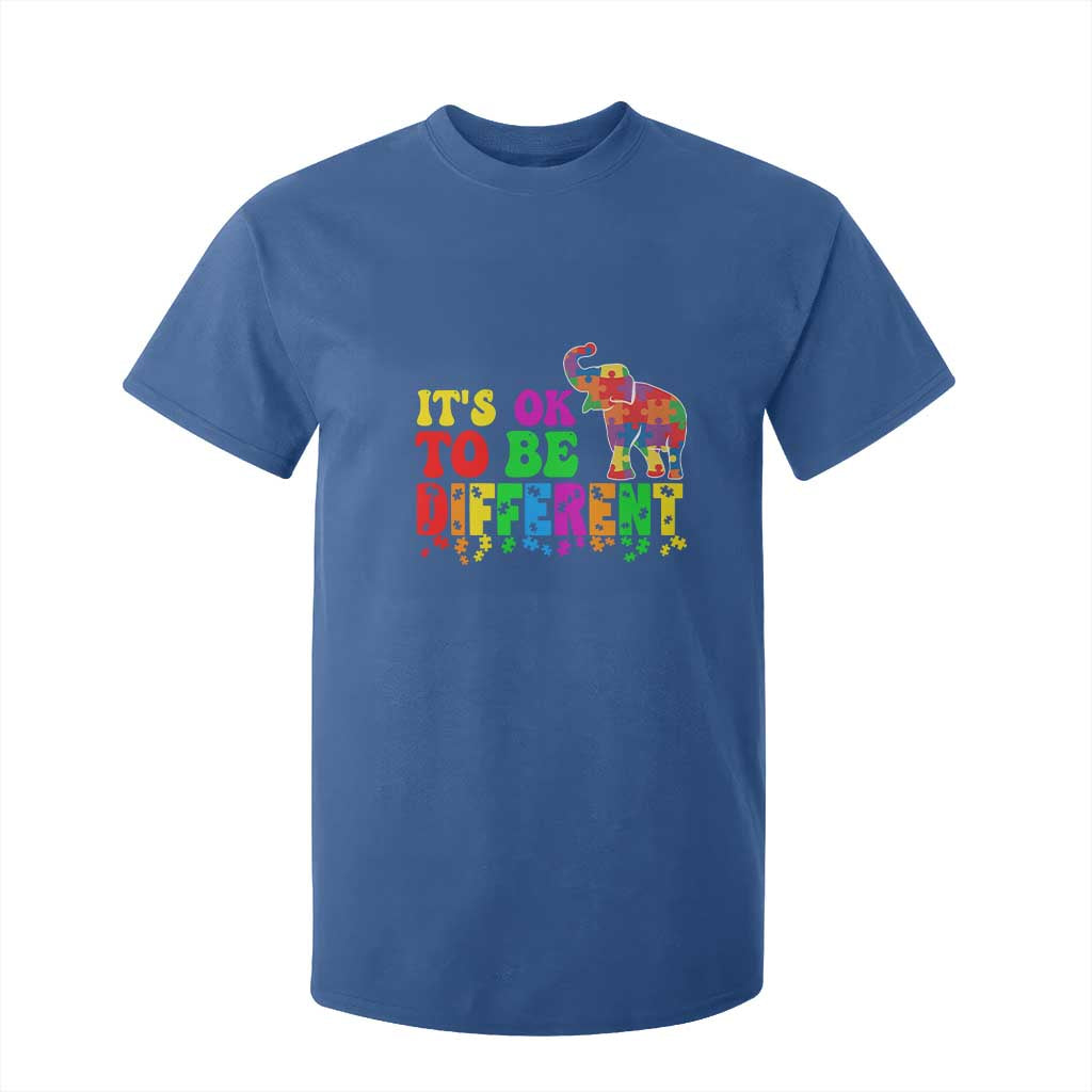 Autism Speaks T Shirt For Kid It's Okay To Be Different Elephant TS01 Royal Blue Printyourwear