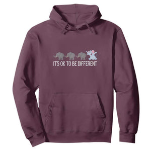 Autism It's Ok To Be Different Elephant Shirt Funny Elephant Hoodie TS01 Maroon Printyourwear