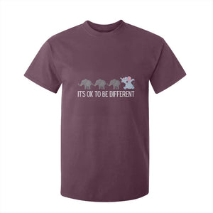 Autism It's Ok To Be Different Elephant Shirt Funny Elephant T Shirt For Kid TS01 Maroon Printyourwear