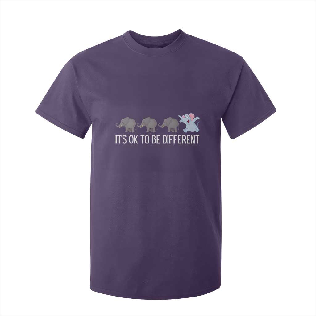 Autism It's Ok To Be Different Elephant Shirt Funny Elephant T Shirt For Kid TS01 Purple Printyourwear