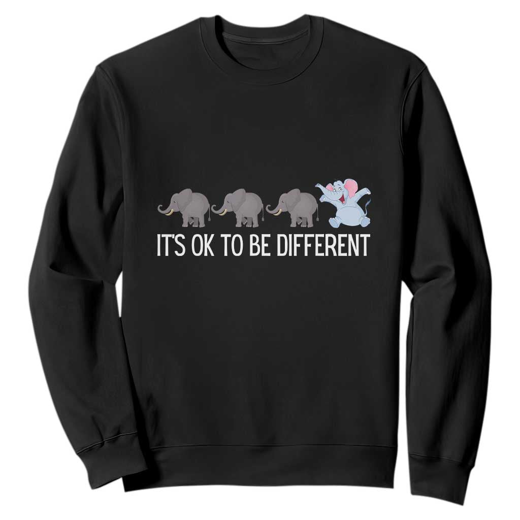 Autism It's Ok To Be Different Elephant Shirt Funny Elephant Sweatshirt TS01 Black Printyourwear