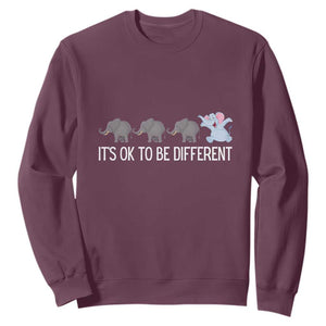 Autism It's Ok To Be Different Elephant Shirt Funny Elephant Sweatshirt TS01 Maroon Printyourwear