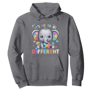 Cute Elephant Autism Awareness Hoodie Its Ok To Be Different TS01 Charcoal Printyourwear