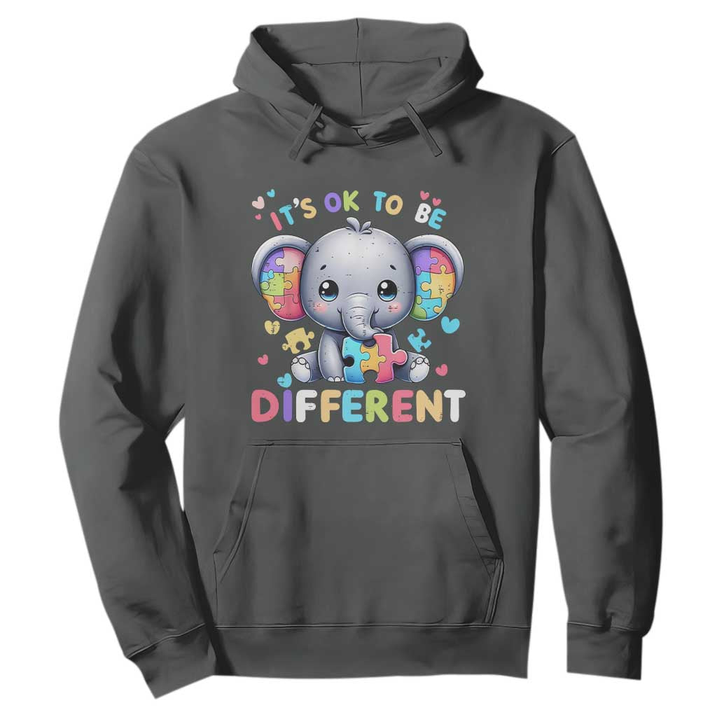 Cute Elephant Autism Awareness Hoodie Its Ok To Be Different TS01 Dark Heather Printyourwear