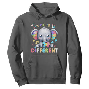 Cute Elephant Autism Awareness Hoodie Its Ok To Be Different TS01 Dark Heather Printyourwear