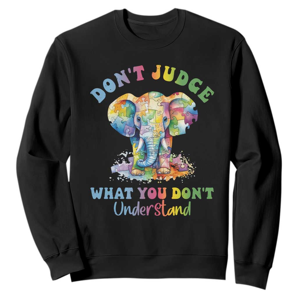 Autism Awareness Acceptance Elephant Sweatshirt It's OK To Be Different TS01 Black Printyourwear