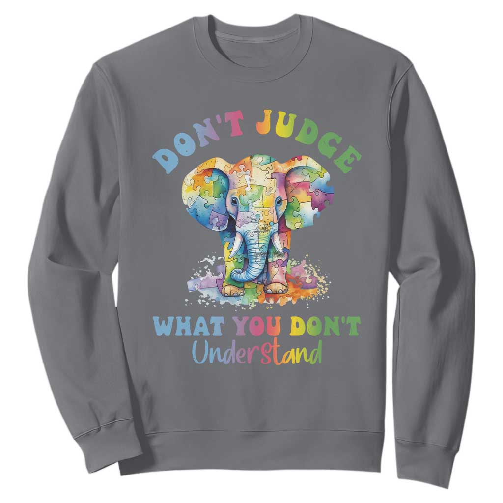 Autism Awareness Acceptance Elephant Sweatshirt It's OK To Be Different TS01 Charcoal Printyourwear