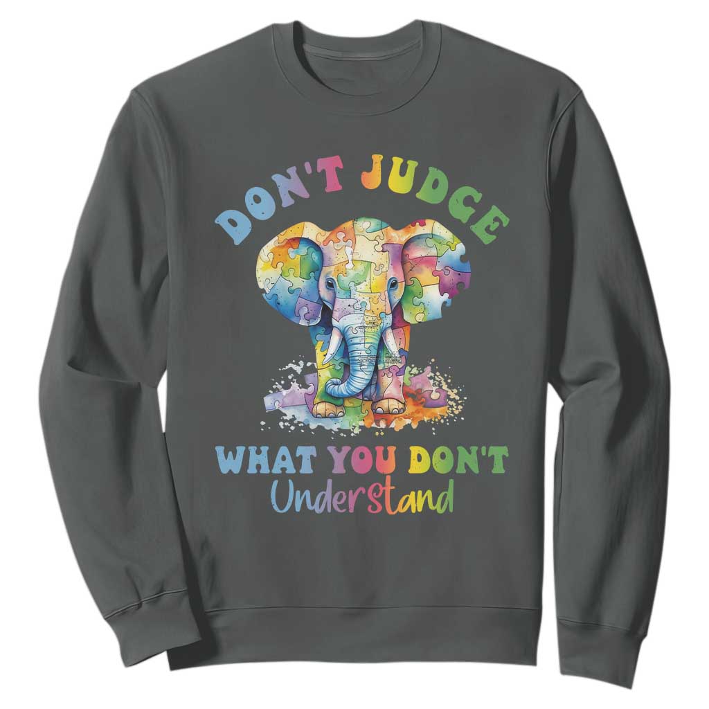 Autism Awareness Acceptance Elephant Sweatshirt It's OK To Be Different TS01 Dark Heather Printyourwear