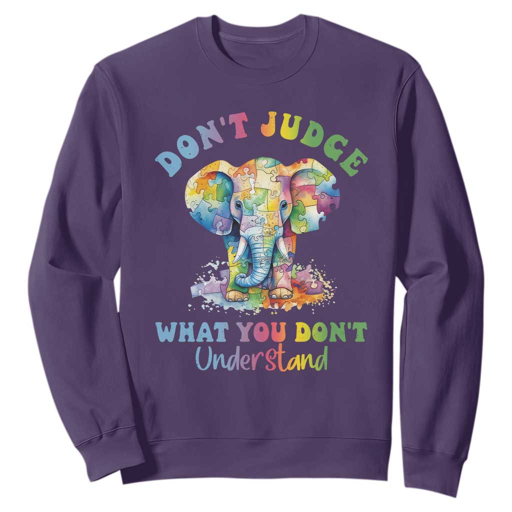 Autism Awareness Acceptance Elephant Sweatshirt It's OK To Be Different TS01 Purple Printyourwear