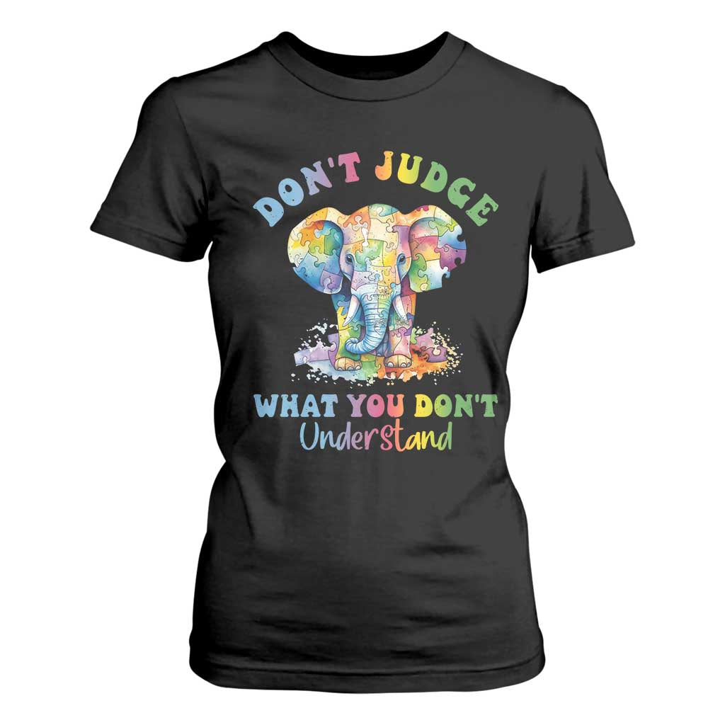 Autism Awareness Acceptance Elephant T Shirt For Women It's OK To Be Different TS01 Black Printyourwear