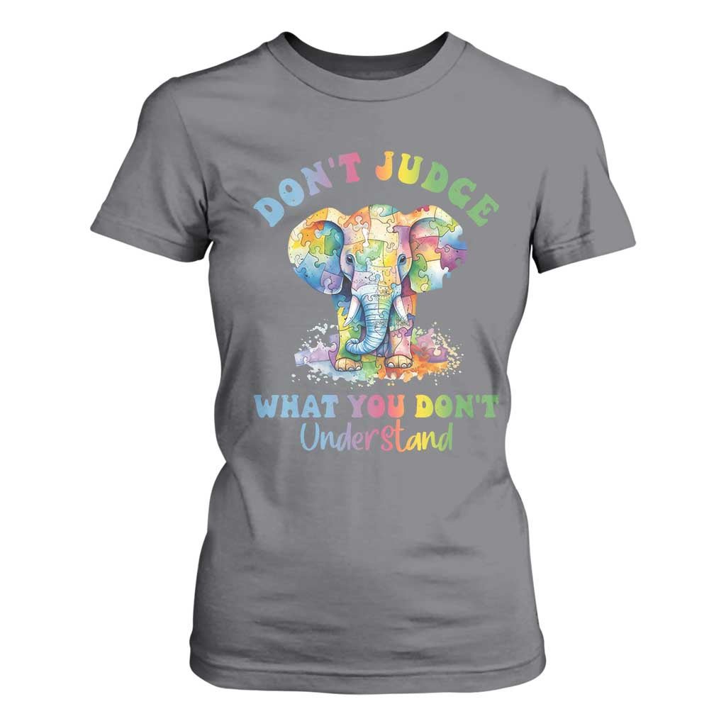 Autism Awareness Acceptance Elephant T Shirt For Women It's OK To Be Different TS01 Charcoal Printyourwear