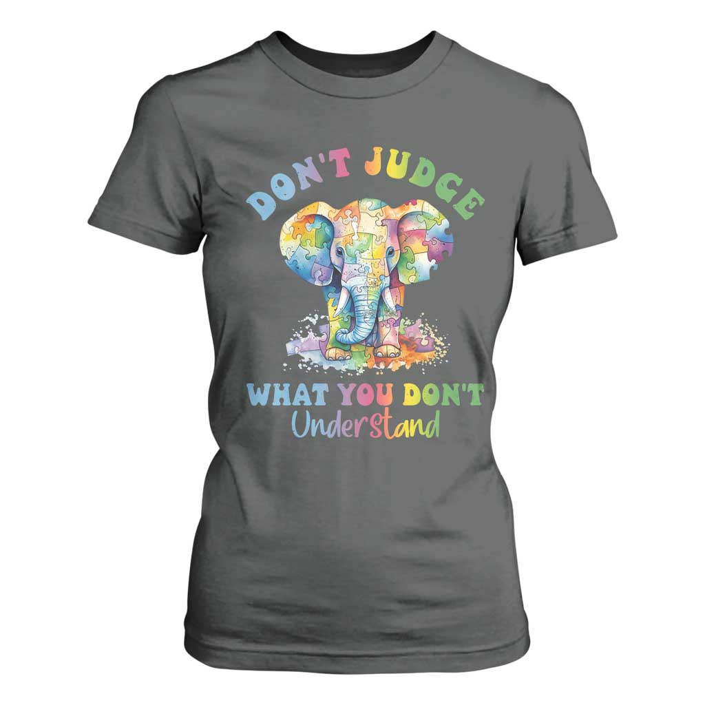 Autism Awareness Acceptance Elephant T Shirt For Women It's OK To Be Different TS01 Dark Heather Printyourwear