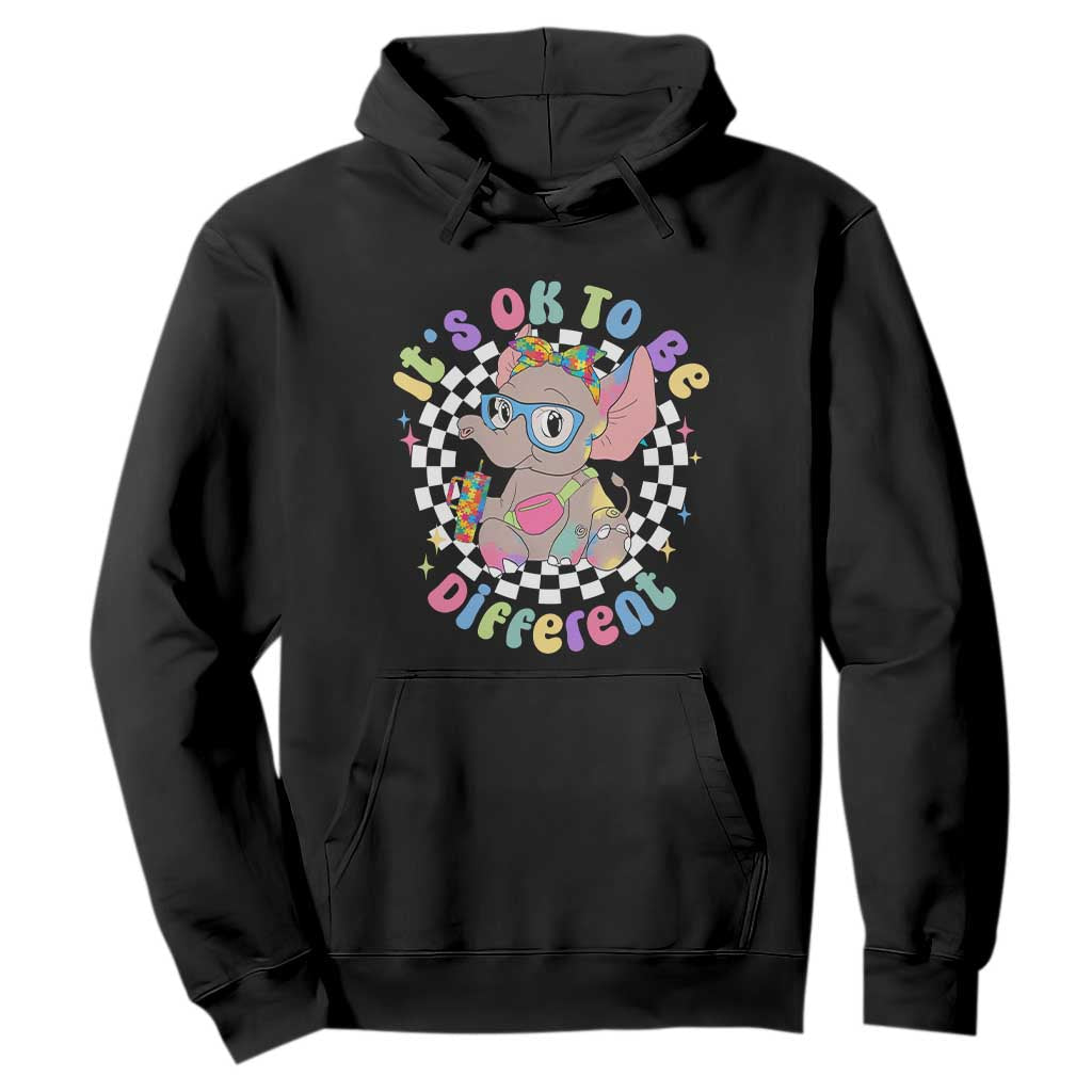 Support Autism Hoodie It's Okay To Be Different Funny Elephant TS01 Black Printyourwear