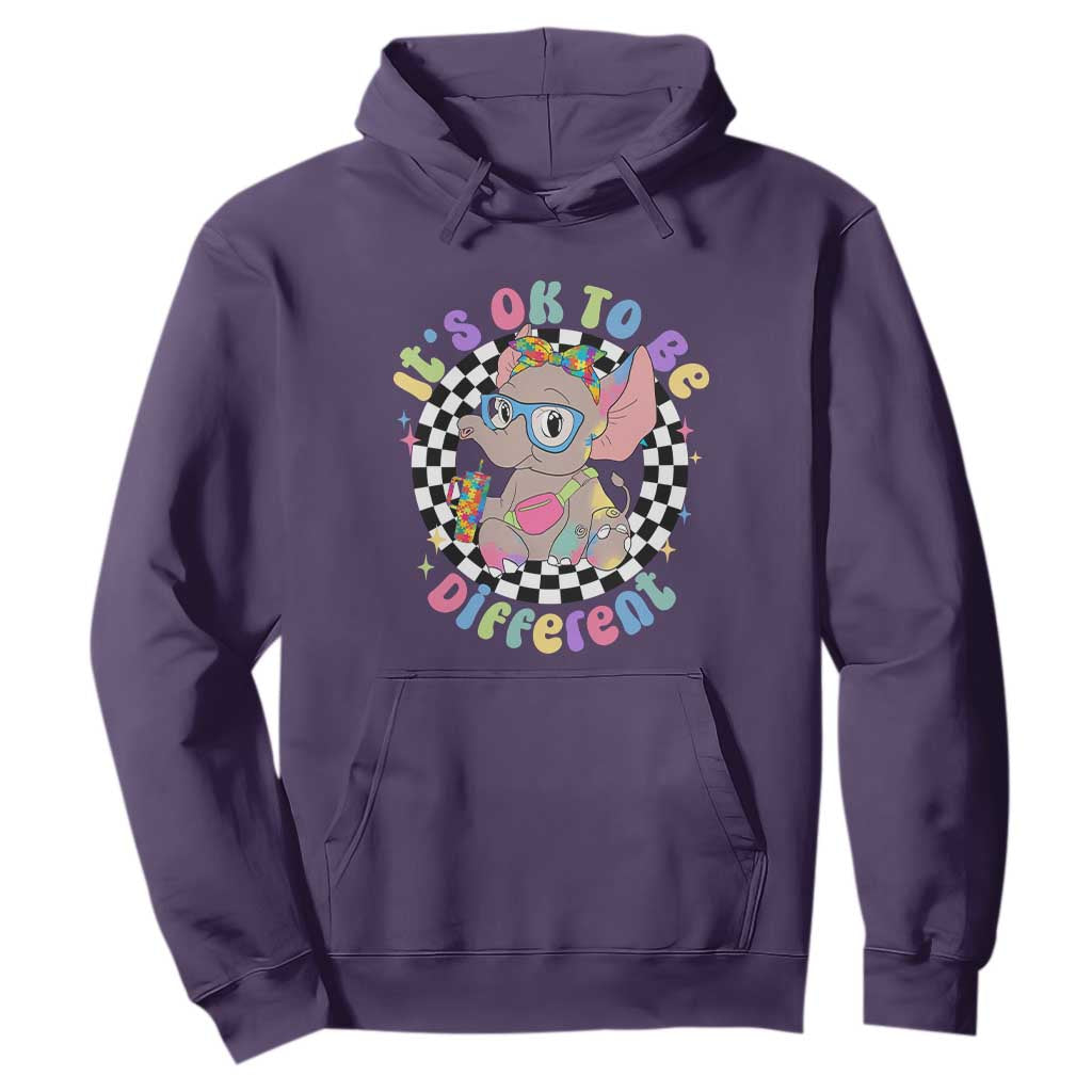 Support Autism Hoodie It's Okay To Be Different Funny Elephant TS01 Purple Printyourwear