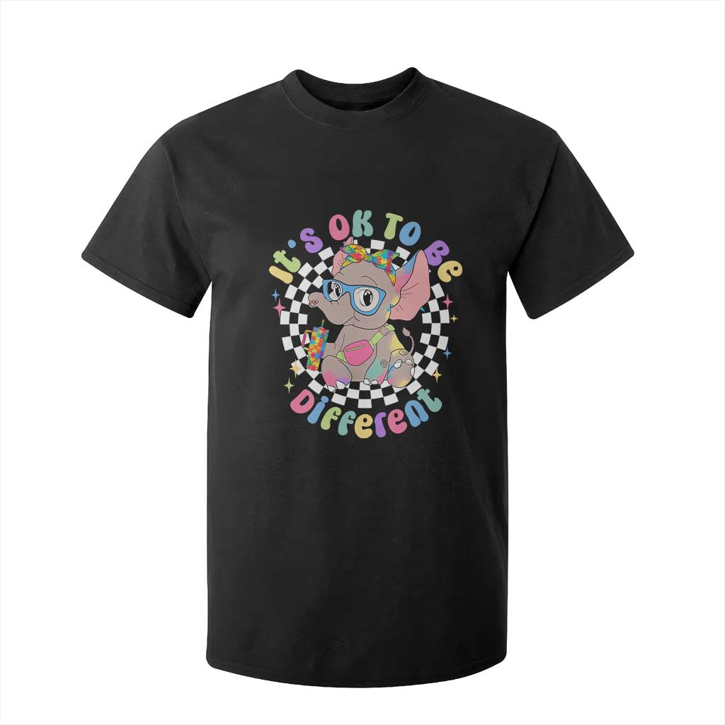 Support Autism T Shirt For Kid It's Okay To Be Different Funny Elephant TS01 Black Printyourwear