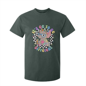 Support Autism T Shirt For Kid It's Okay To Be Different Funny Elephant TS01 Dark Forest Green Printyourwear