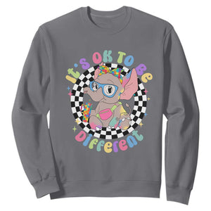 Support Autism Sweatshirt It's Okay To Be Different Funny Elephant TS01 Charcoal Printyourwear