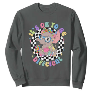 Support Autism Sweatshirt It's Okay To Be Different Funny Elephant TS01 Dark Heather Printyourwear