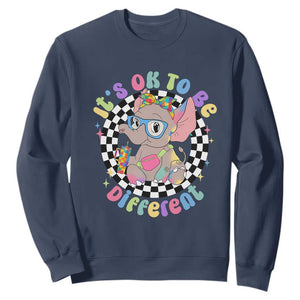 Support Autism Sweatshirt It's Okay To Be Different Funny Elephant TS01 Navy Printyourwear