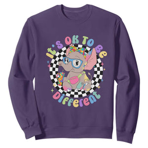 Support Autism Sweatshirt It's Okay To Be Different Funny Elephant TS01 Purple Printyourwear