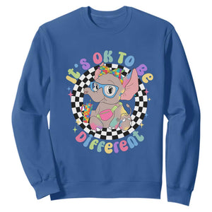 Support Autism Sweatshirt It's Okay To Be Different Funny Elephant TS01 Royal Blue Printyourwear