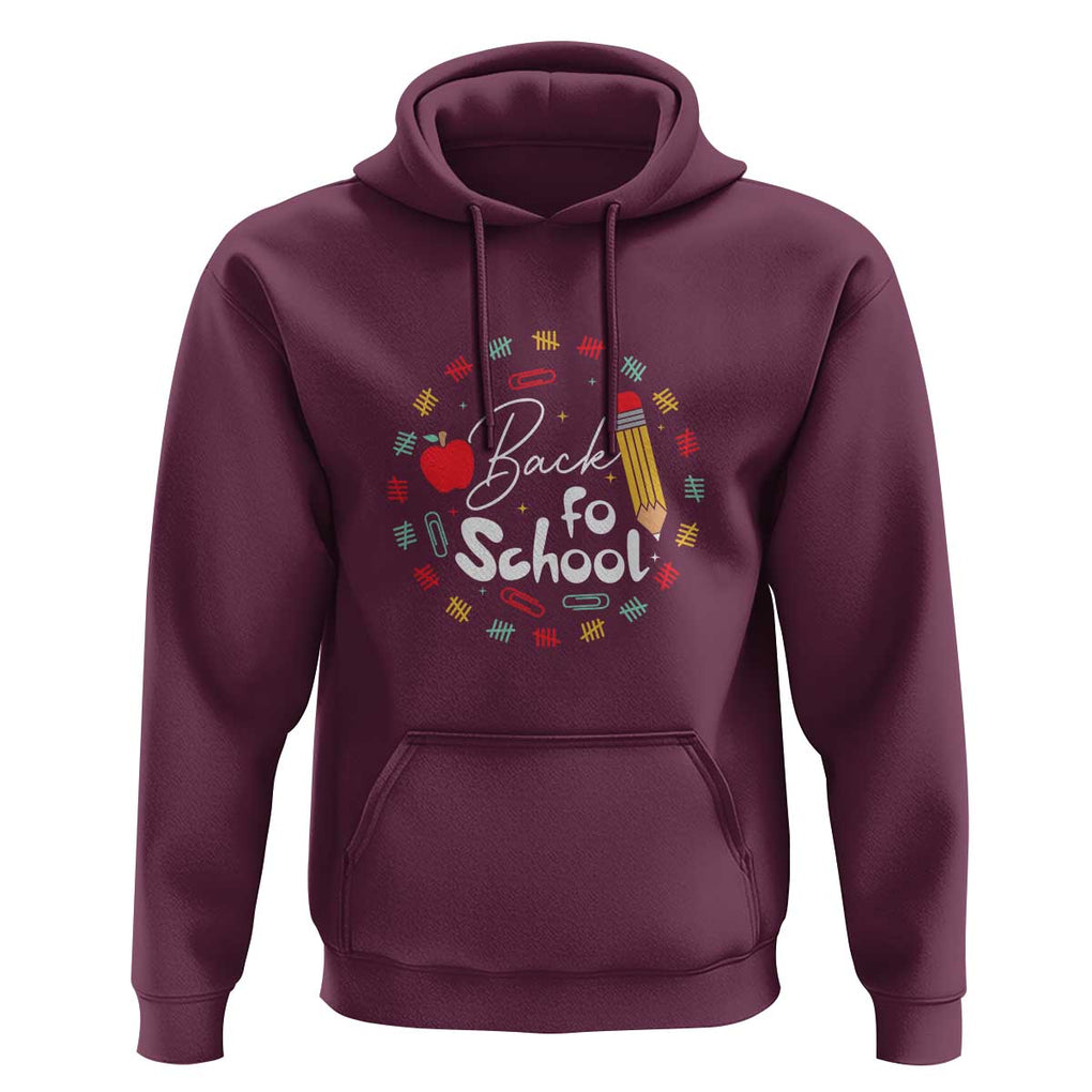 Teacher & Kids Back to School Tee Hoodie First Day of School Pencil Theme TS01 Maroon Print Your Wear