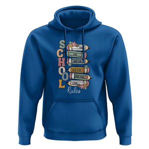 Back to School Teacher Hoodie Classroom Rules, Share, Care, Learn TS01 Royal Blue Print Your Wear