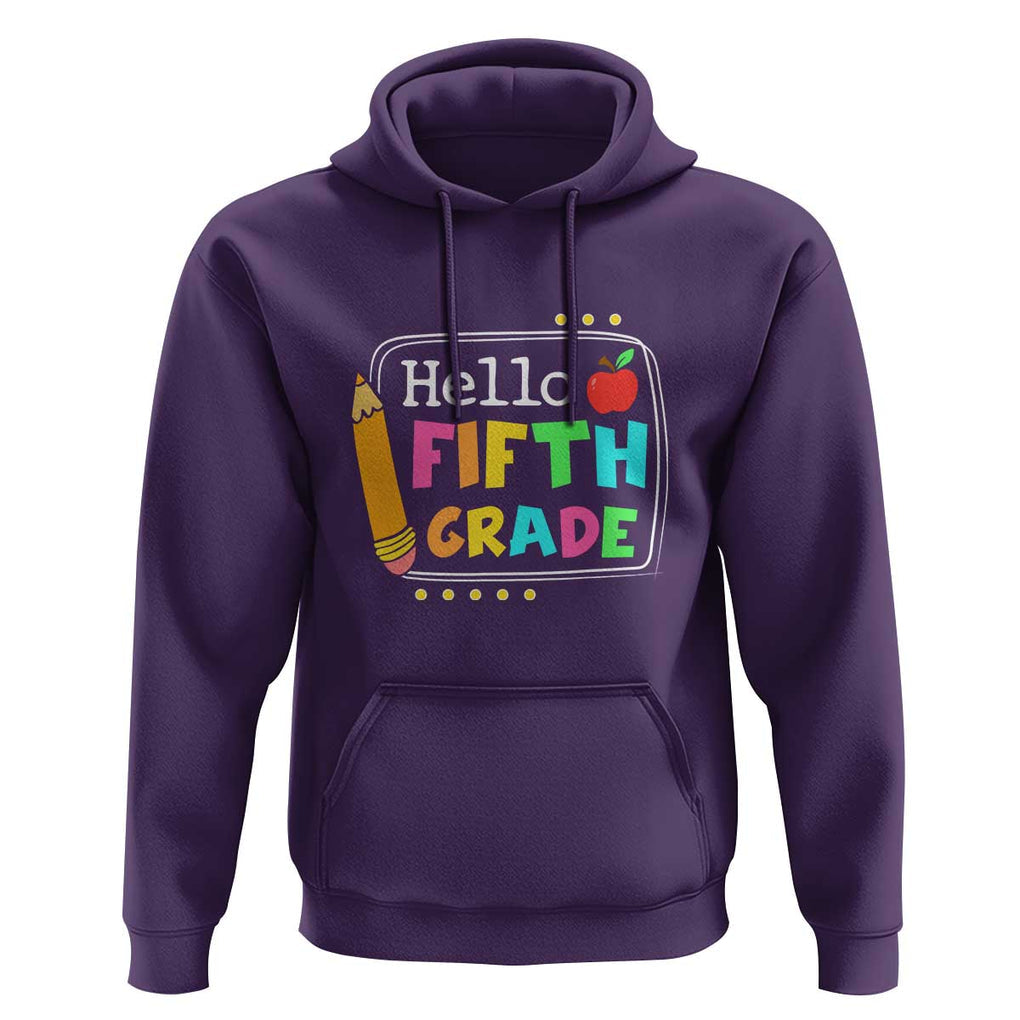 Hello Fifth Grade Hoodie Back to School Outfit for 5th Graders TS01 Purple Print Your Wear