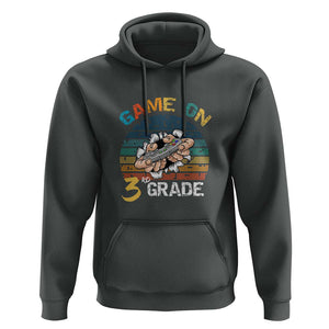 Game On 3rd Grade Hoodie Funny Back to School Gamer Level Unlocked TS01 Dark Heather Print Your Wear
