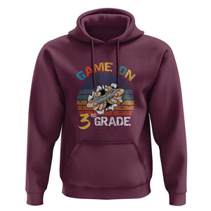Game On 3rd Grade Hoodie Funny Back to School Gamer Level Unlocked TS01 Maroon Print Your Wear