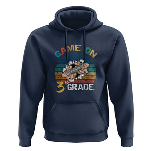 Game On 3rd Grade Hoodie Funny Back to School Gamer Level Unlocked TS01 Navy Print Your Wear