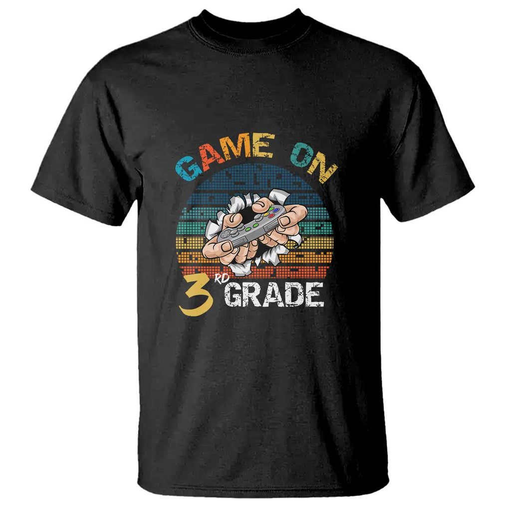 Game On 3rd Grade T Shirt Funny Back to School Gamer Level Unlocked TS01 Black Print Your Wear