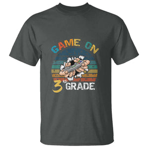 Game On 3rd Grade T Shirt Funny Back to School Gamer Level Unlocked TS01 Dark Heather Print Your Wear
