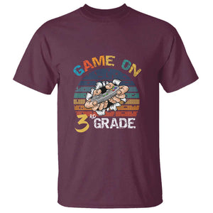 Game On 3rd Grade T Shirt Funny Back to School Gamer Level Unlocked TS01 Maroon Print Your Wear