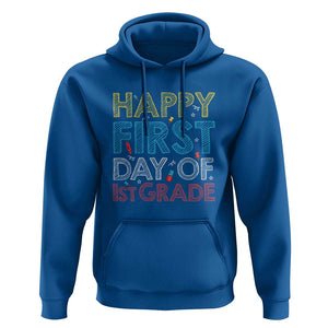 Happy First Day of 1st Grade Hoodie Back to School for Girls & Boys TS01 Royal Blue Print Your Wear