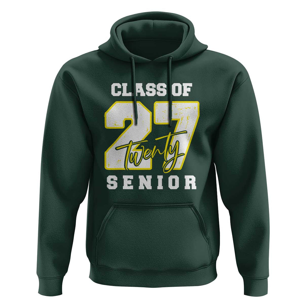 Class of 2027 Senior Hoodie 12th Grade Back to School High School TS01 Dark Forest Green Print Your Wear