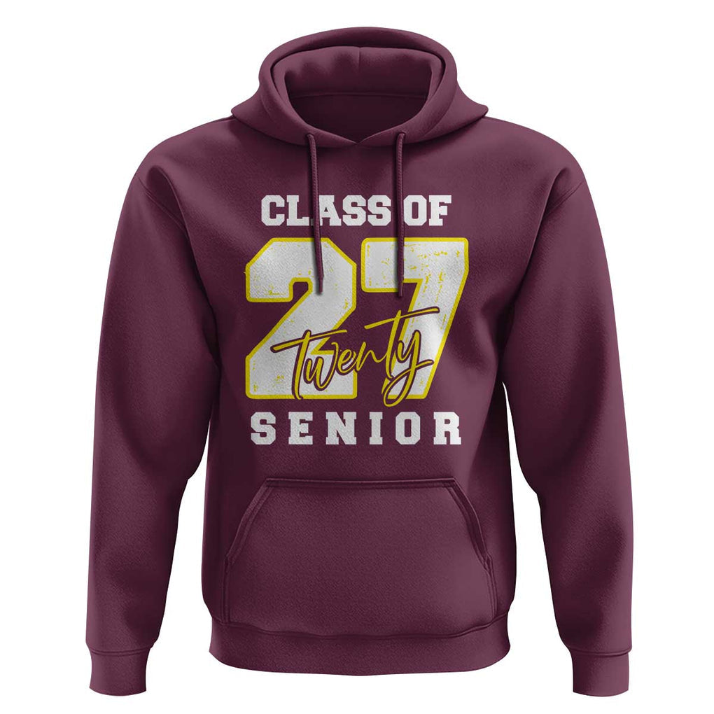 Class of 2027 Senior Hoodie 12th Grade Back to School High School TS01 Maroon Print Your Wear