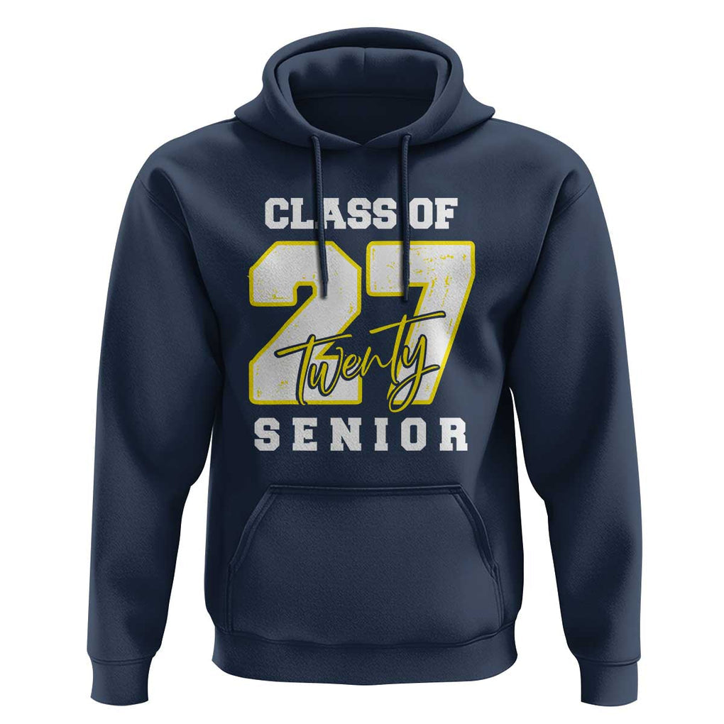 Class of 2027 Senior Hoodie 12th Grade Back to School High School TS01 Navy Print Your Wear