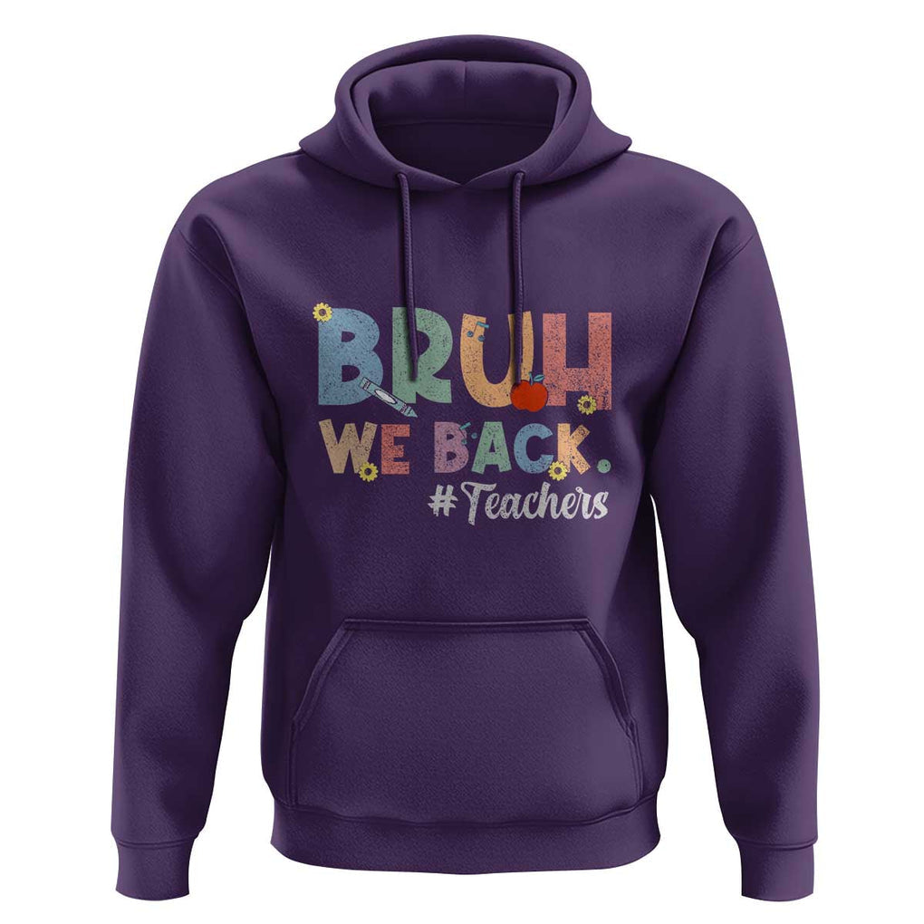 Bruh We Back 1st Graders Hoodie Retro Vintage Back to School Design TS01 Purple Print Your Wear