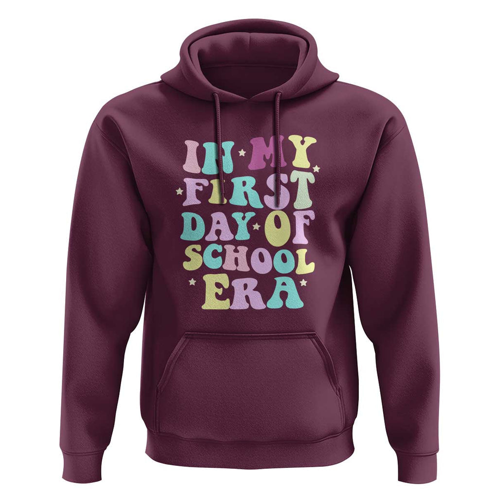 In My First Day of School Era Hoodie Back to School Retro Style TS01 Maroon Print Your Wear
