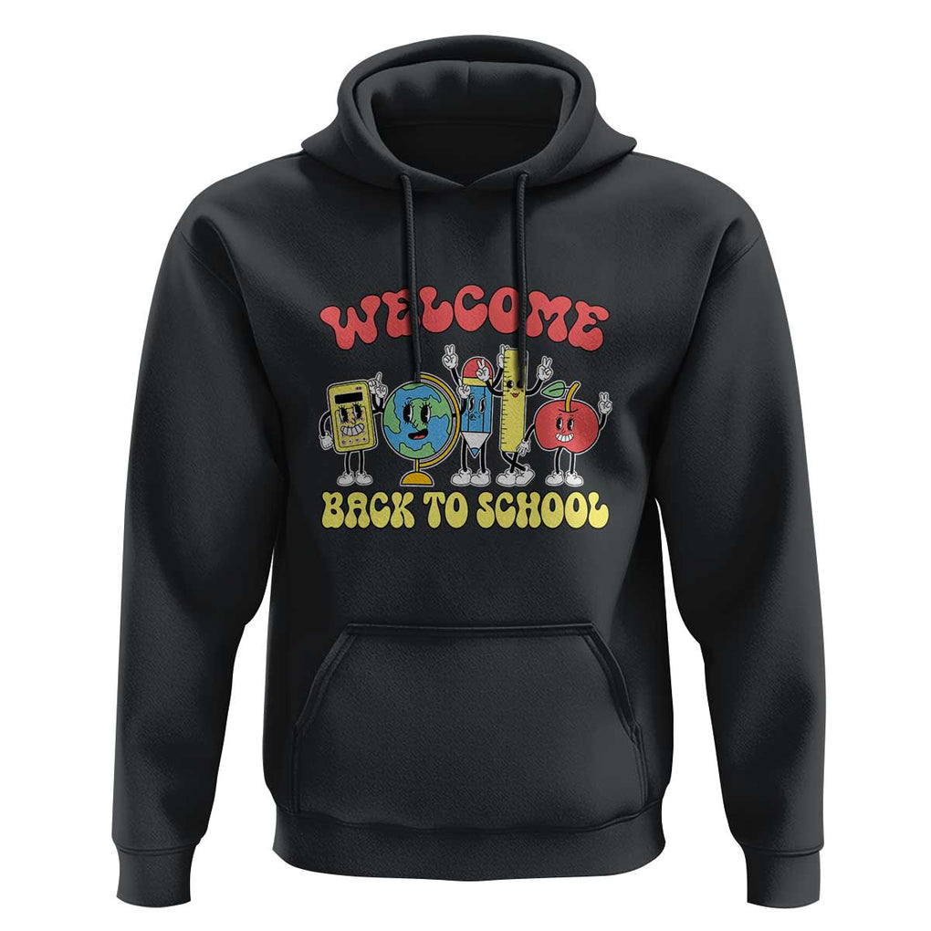 Welcome Back to School Hoodie Happy First Day for Teachers, Boys, & Girls TS01 Black Print Your Wear