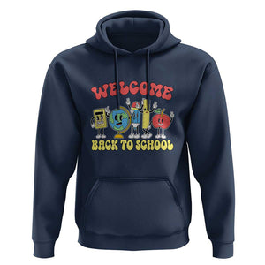 Welcome Back to School Hoodie Happy First Day for Teachers, Boys, & Girls TS01 Navy Print Your Wear