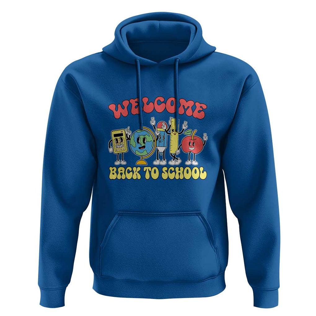 Welcome Back to School Hoodie Happy First Day for Teachers, Boys, & Girls TS01 Royal Blue Print Your Wear