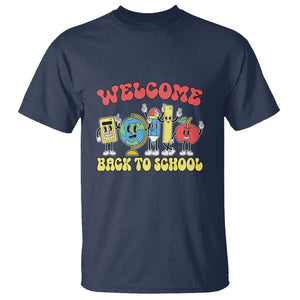 Welcome Back to School T Shirt Happy First Day for Teachers, Boys, & Girls TS01 Navy Print Your Wear