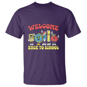 Welcome Back to School T Shirt Happy First Day for Teachers, Boys, & Girls TS01 Purple Print Your Wear