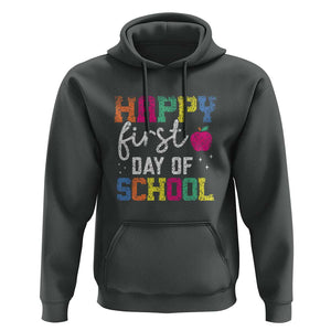 First Day of School Hoodie Happy Design for Teachers & Students TS01 Dark Heather Print Your Wear