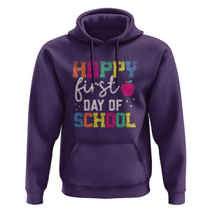 First Day of School Hoodie Happy Design for Teachers & Students TS01 Purple Print Your Wear