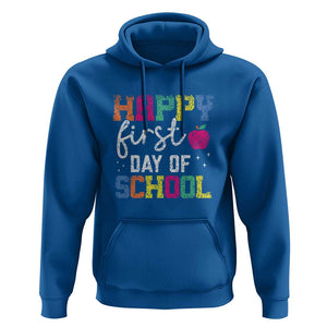 First Day of School Hoodie Happy Design for Teachers & Students TS01 Royal Blue Print Your Wear